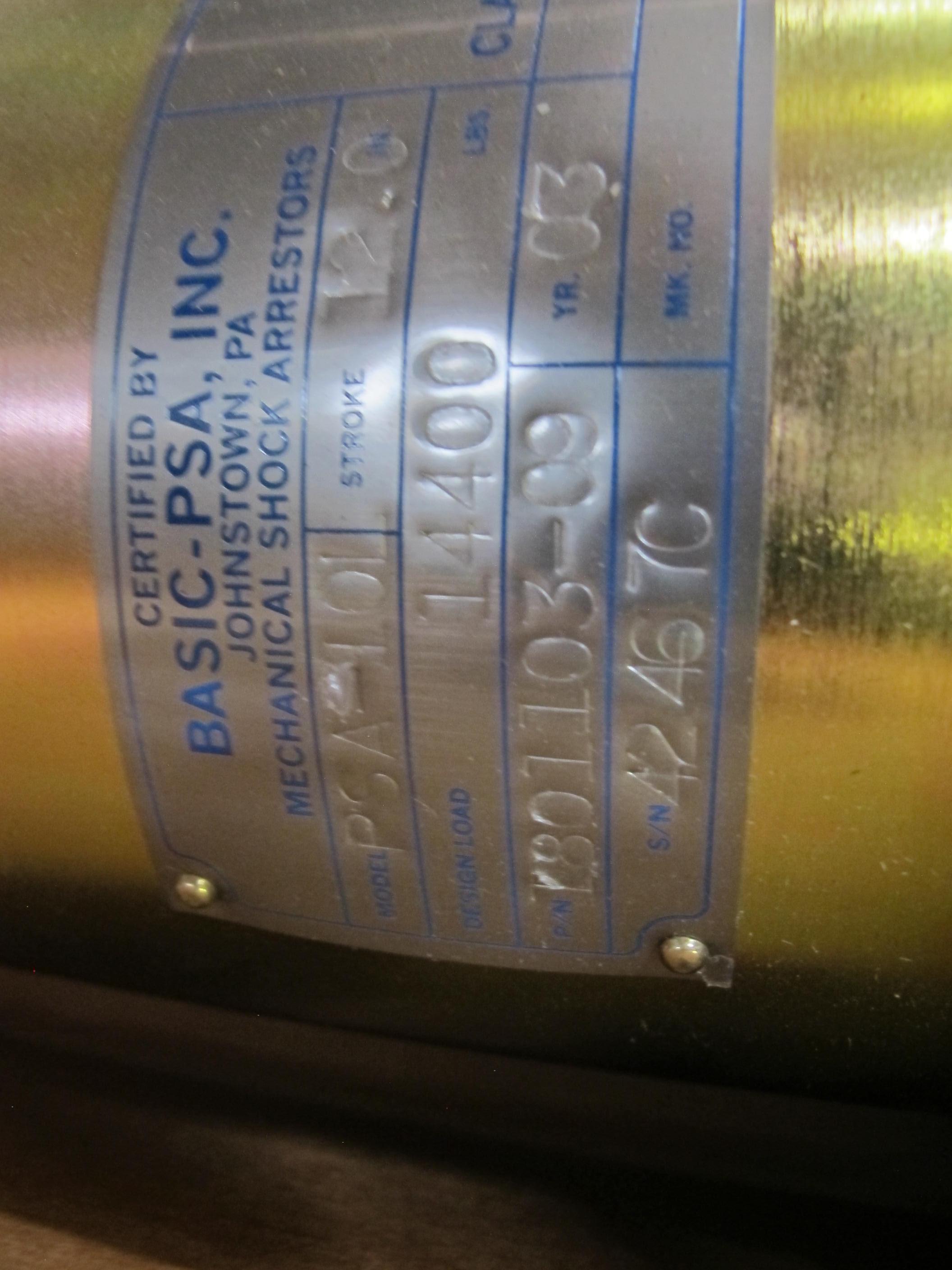 LOT TO INCLUDE: (1) SNUBBER, MECHANICAL TYPE, 12" STROKE, 14400# DESIGN/UPSET 144# BREAKAWAY RATING, -30 TO 300 DEG F TEMPERATURE RANGE, 3 TO 33 HZ LOADING CYCLE. MODEL PSA-10L ACCELERATION SENSITIVE SHOCK ARRESTOR, SELF-ALIGNING BALL JOINTS. ELECTROPLATED ZINC AND DIFFUSED, (5) HEATERS, 1-3/4" SIZE, 115 VOLT, 250 WATT, RADIAL KIND. 1-3/4" WD RADIAL SHAPE FOR MODEL 85 EXPLOSIVE DETECTOR, (7) ASSEMBLIES, PANEL TYPE, VIBRATION MONITOR KIND. FRONT FOR MODEL RVXY VIBRATION MONITOR, CONTROL PANEL INSTRUMENTS, (2) AGASTAT TIMING RELAY TYCO PART # 1-1423168-6. LOADING & HANDLING FEE $15-4132